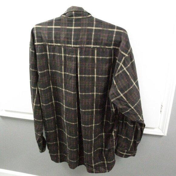 Jack Lipson Black/Brown Plaid Button Front Shirt Size Medium - Picture 2 of 5